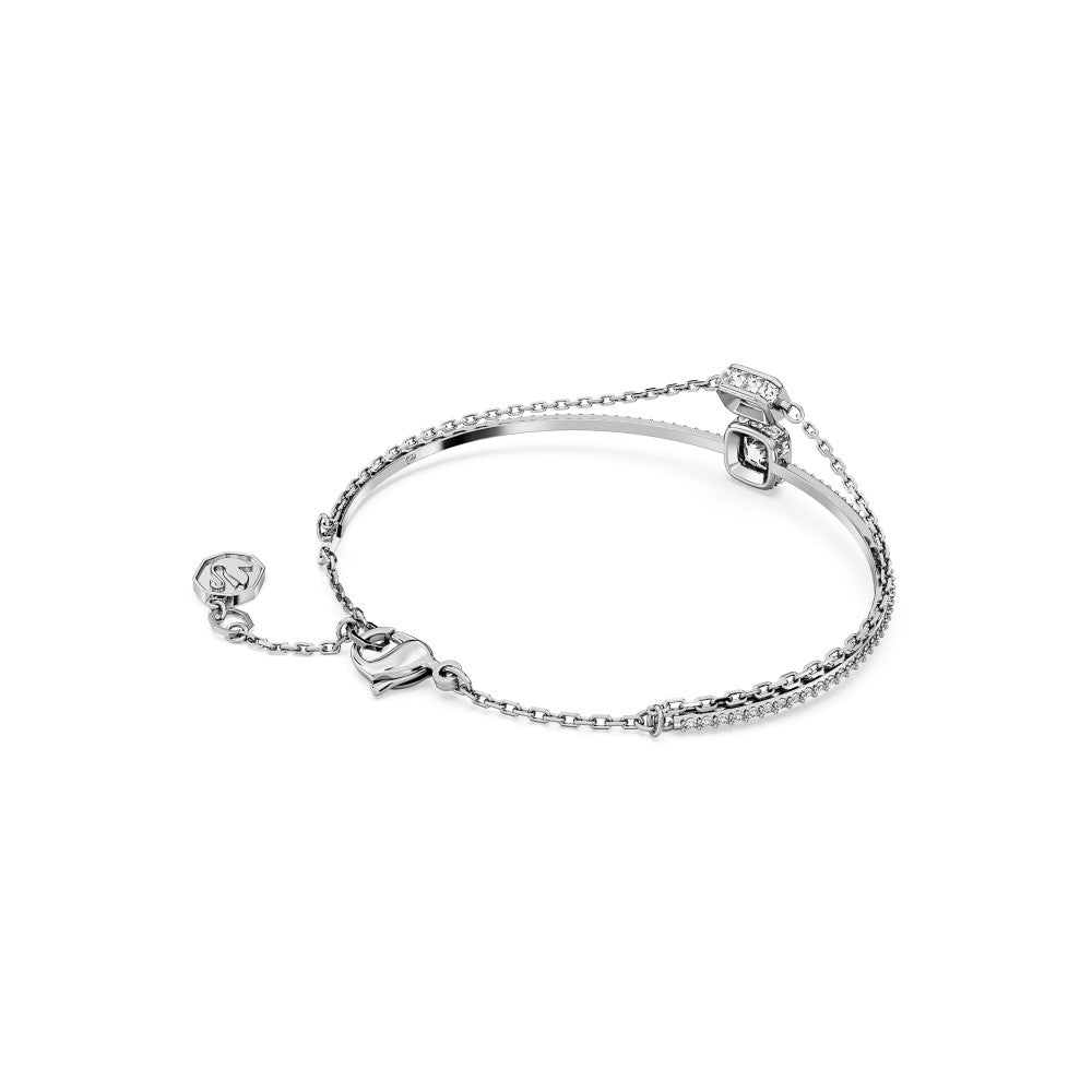 Swarovski Stilla Bangle Bracelet - Blue, Rhodium Plated