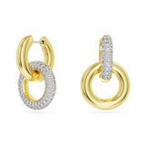 Swarovski Dextera Interlocked Loop Hoop Earrings - White, Gold-Tone Plated