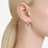 Swarovski Dextera Interlocked Loop Hoop Earrings - White, Gold-Tone Plated