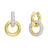 Swarovski Dextera Interlocked Loop Hoop Earrings - White, Gold-Tone Plated