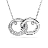 Swarovski Dextera Interlocked Loop Necklace - White, Rhodium Plated