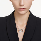 Swarovski Dextera Interlocked Loop Necklace - White, Rhodium Plated