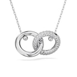 Swarovski Dextera Interlocked Loop Necklace - White, Rhodium Plated