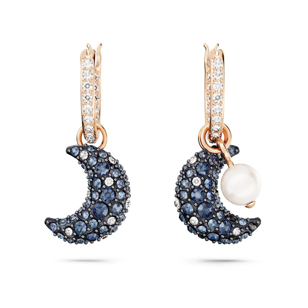 Swarovski Luna Drop Earrings - Multicolor, Rose Gold-Tone Plated