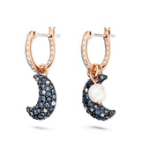 Swarovski Luna Drop Earrings - Multicolor, Rose Gold-Tone Plated