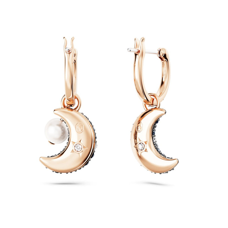 Swarovski Luna Drop Earrings - Multicolor, Rose Gold-Tone Plated