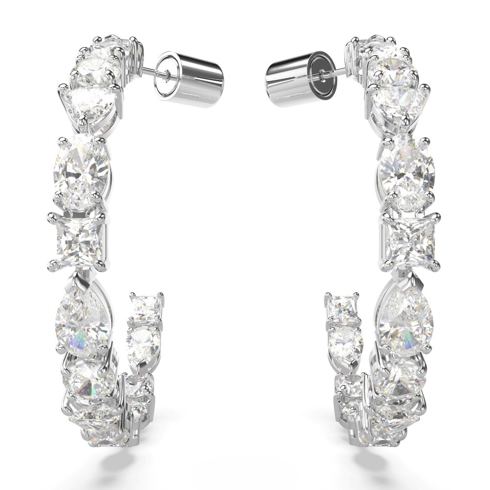 Swarovski Mesmera Hoop Earrings - White, Rhodium Plated