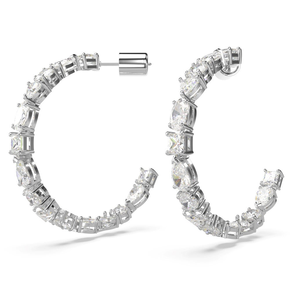 Swarovski Mesmera Hoop Earrings - White, Rhodium Plated