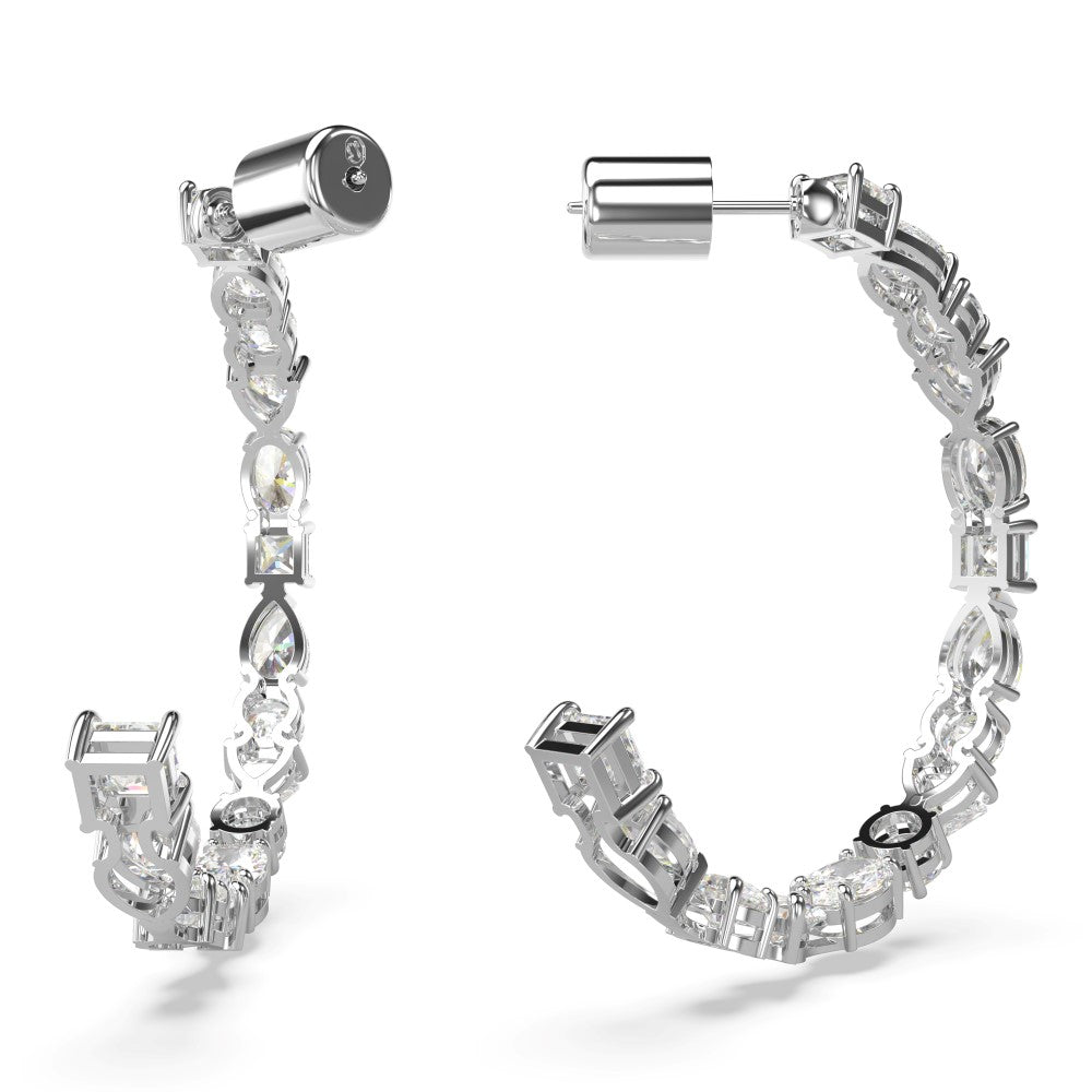 Swarovski Mesmera Hoop Earrings - White, Rhodium Plated