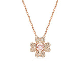 Swarovski Idyllia Clover Necklace - White, Rose Gold-Tone Plated