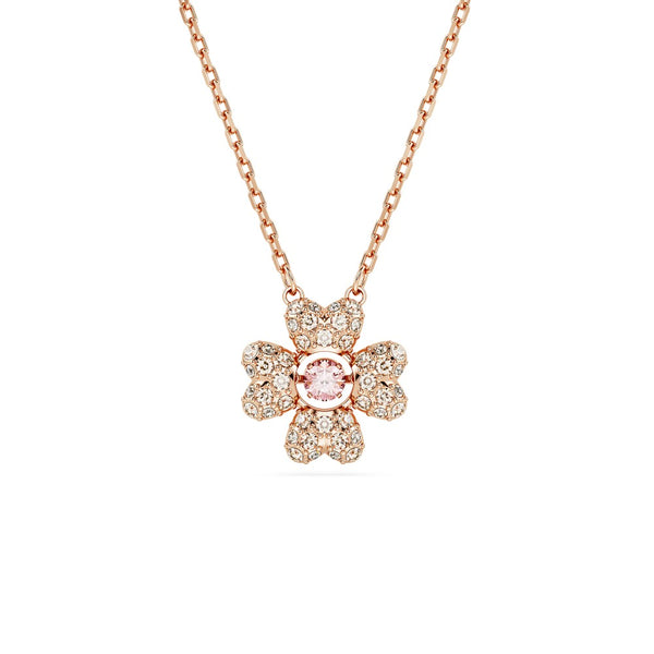 Swarovski Idyllia Clover Necklace - White, Rose Gold-Tone Plated