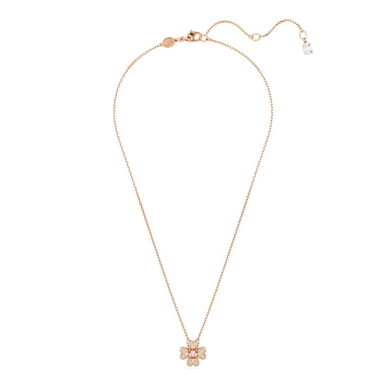 Swarovski Idyllia Clover Necklace - White, Rose Gold-Tone Plated