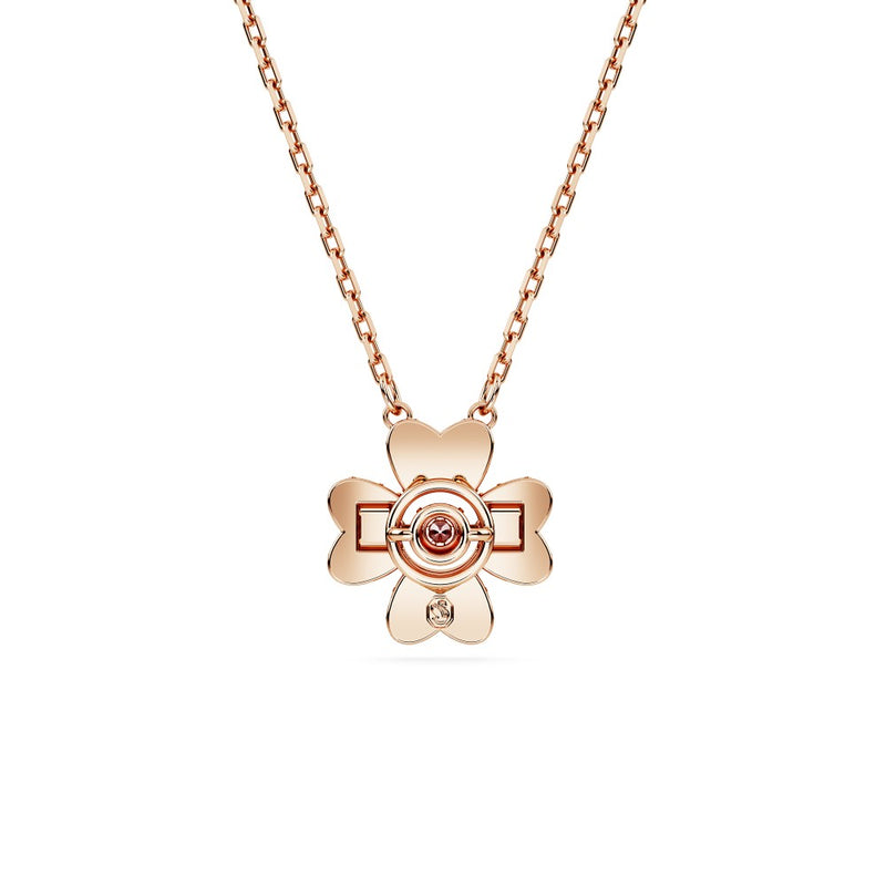 Swarovski Idyllia Clover Necklace - White, Rose Gold-Tone Plated