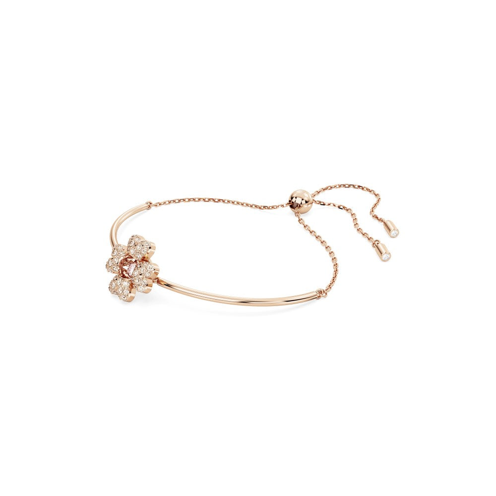 Swarovski Idyllia Clover Bracelet - White,  Rose Gold-Tone Plated