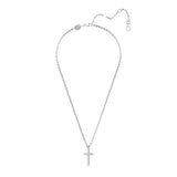 Swarovski Insigne Cross Necklace - White, Rhodium Plated