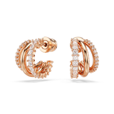 Swarovski Hyperbola Hoop Earrings - Mixed Cuts, Mini, White, Rose Gold-Tone Plated