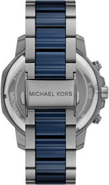 Michael Kors Mens Prescott Chronograph Blue Ceramic & Gunmetal Stainless Steel Watch