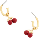 Coach Cherry Charm Huggie Earrings