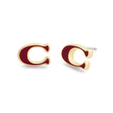 Coach Signature C Enamel Stud Earrings