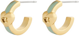 Coach Signature C Heart Enamel Huggie Earrings