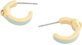 Coach Signature C Heart Enamel Huggie Earrings