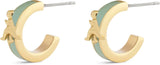 Coach Signature Rexy Enamel Huggie Earrings