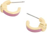 Coach Signature Tea Rose Enamel Huggie Earrings
