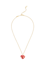 Coach Signature C Floral Chubby Heart Pendant Necklace