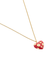 Coach Signature C Floral Chubby Heart Pendant Necklace
