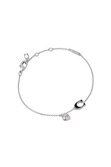 Coach Signature C Enamel Heart Charm Flex Bracelet