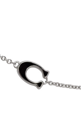 Coach Signature C Enamel Heart Charm Flex Bracelet