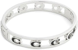 Coach Signature C Enamel Hinged Bangle Bracelet