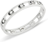 Coach Signature C Enamel Hinged Bangle Bracelet