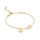 Coach Signature C Tea Rose Charm Strand Flex Bracelet