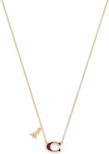 Coach Signature C Rexy Short Pendant Necklace