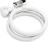 Coach Signature C Heart Charm Duo Ring Set - Size 6