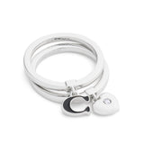 Coach Signature C Heart Charm Duo Ring Set - Size 7
