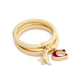 Coach Signature C Rexy Charm Duo Ring Set - Size 6