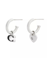 Coach Signature C Heart Mismatch Earrings