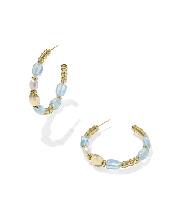 Kendra Scott Melody Beaded Hoop Earrings - Aquamarine