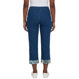 Alfred Dunner Womens Sequin Embellished Ankle Jeans