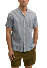 Brooks Brothers Mens Dobby Camp Collar Short Sleeve Shirt