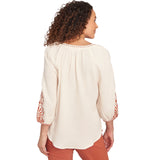 Skye's The Limit Womens Embroidered 3/4 Sleeve Top