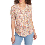 Skye's The Limit Womens Ditsy Floral Elbow Sleeve Top