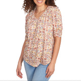 Skye's The Limit Womens Ditsy Floral Elbow Sleeve Top