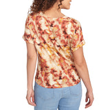 Skye's The Limit Womens Tie Dye Front Tie Short Sleeve Top