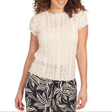 Skye's The Limit Womens Knit Shell Short Sleeve Sweater Top