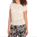 Skye's The Limit Womens Knit Shell Short Sleeve Sweater Top