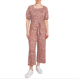 Skye's The Limit Womens Printed Elbow Sleeve Jumpsuit