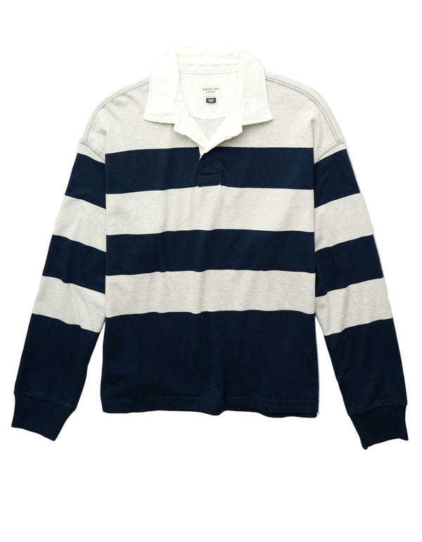American Eagle Mens AE Rugby Long Sleeve Shirt